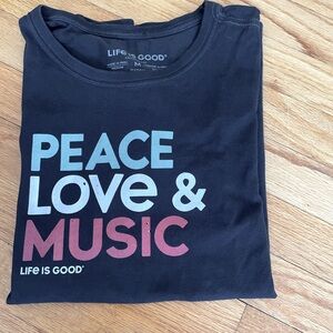 Peace Love & Music - Life is Good Black Women’s Crusher Tee Short Sleeve